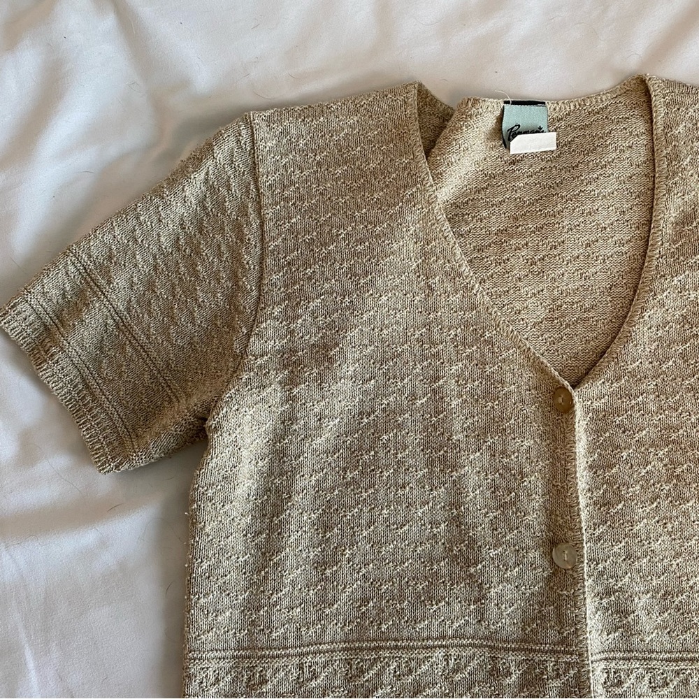Vintage knit button up top